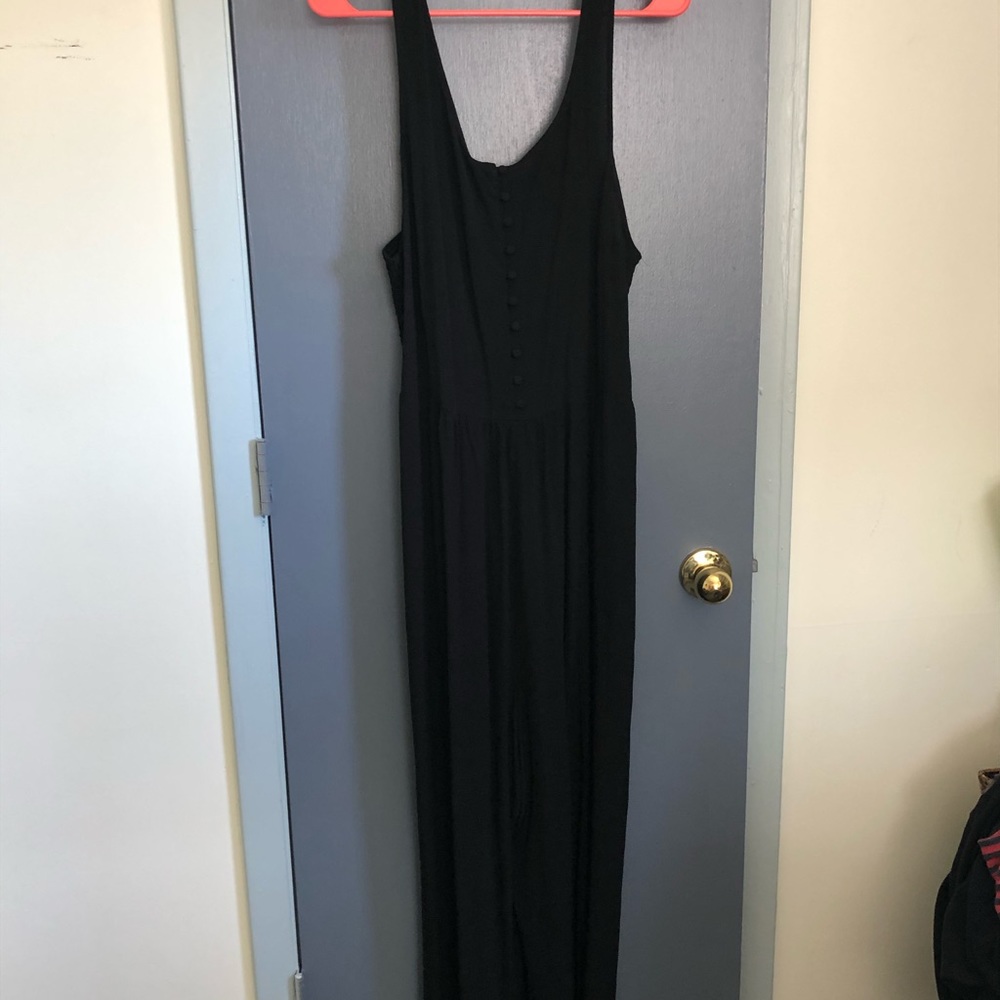 NWT black wide leg jumpsuit with buttons